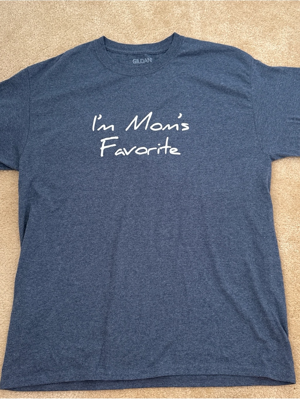 Gildan Navy Heather Graphic Tee with White Script